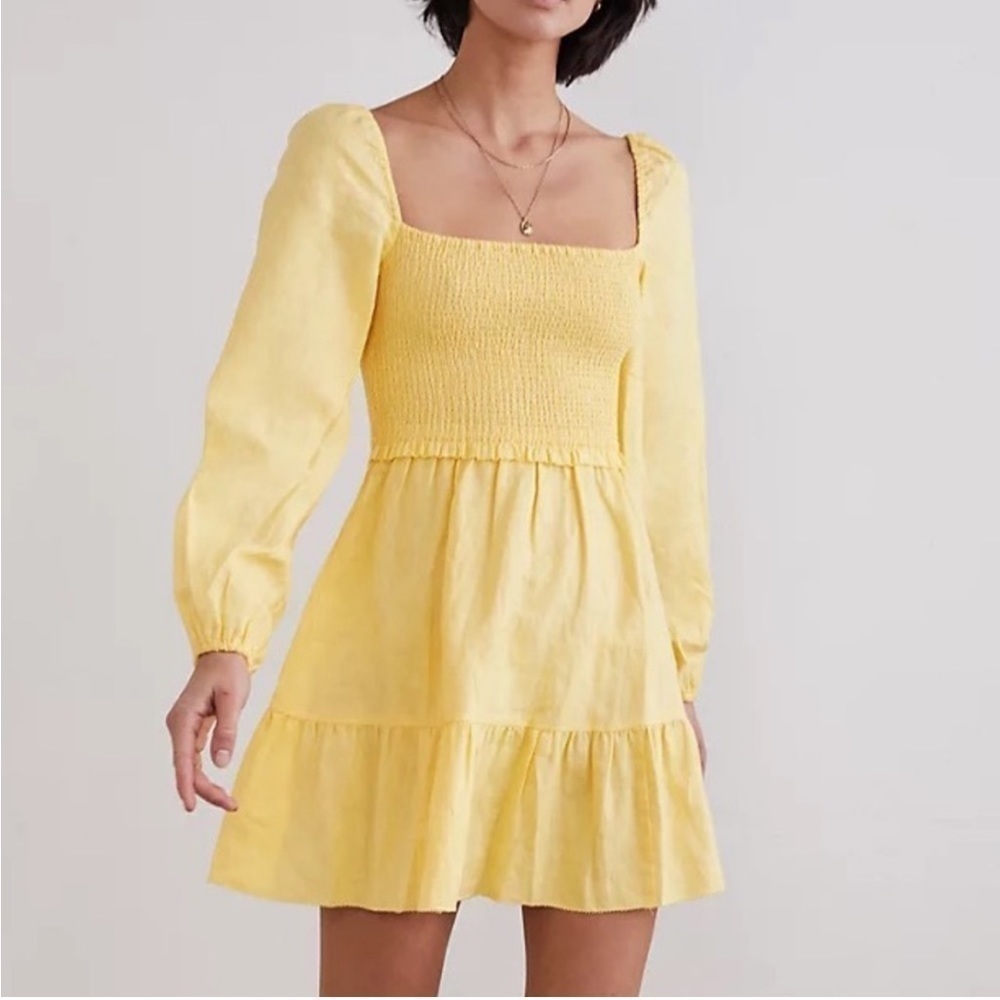 Wilfred Tempest Linen Long Sleeve Mini Dress - Size S